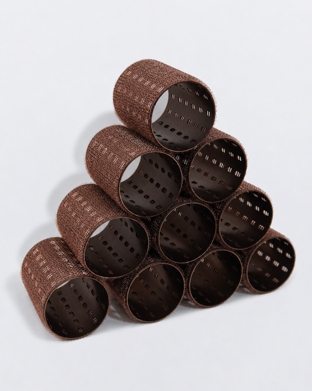 Large Thermal Hair Rollers - Walnut (10 pack + Clips)