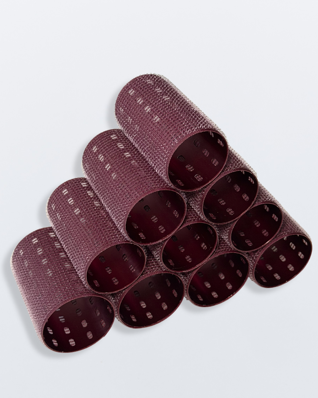 L/XL Thermal Hair Rollers - Burgundy (10 pack + Clips)